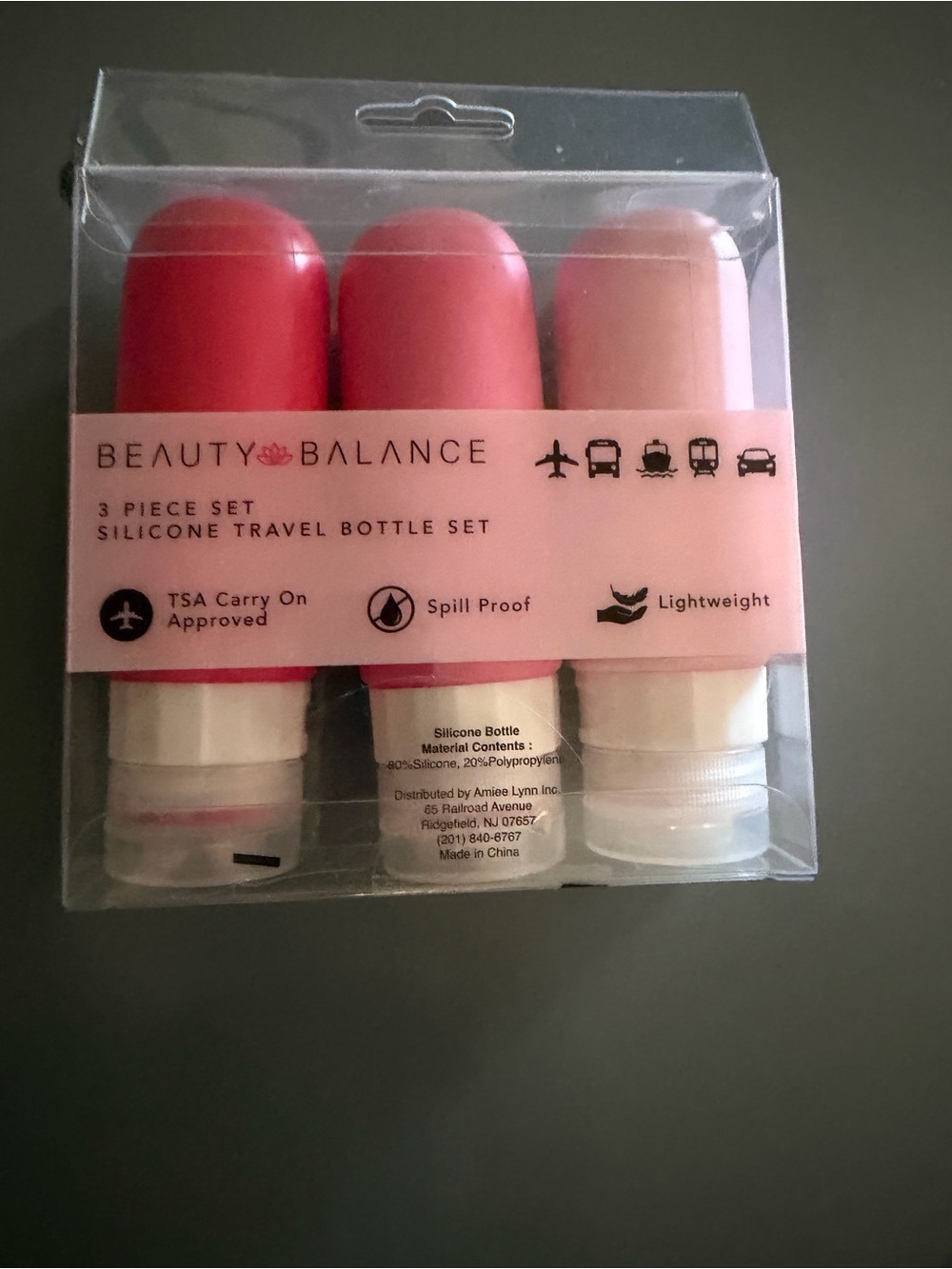 Silicone Travel Bottle Set - Pink Mix - Picture 1 of 1